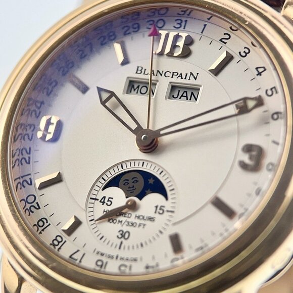 Blancpain Leman 18k Rose Gold White Dial 38mm Automatic Men’s Watch 3563A - Picture 2 of 9